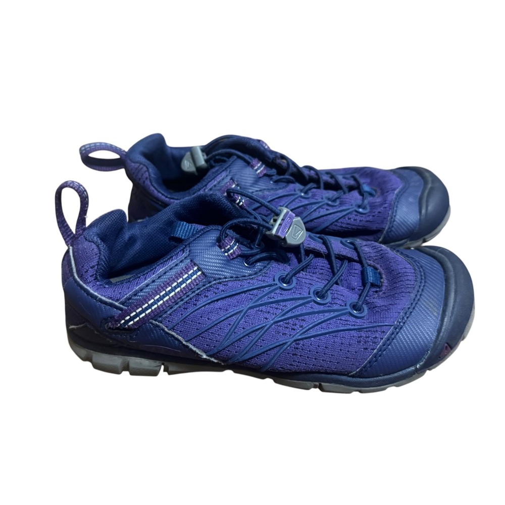 KEEN Chandler CNX Hiking Sneakers Kids Size 13 Purple Bungee Lace Good Condition